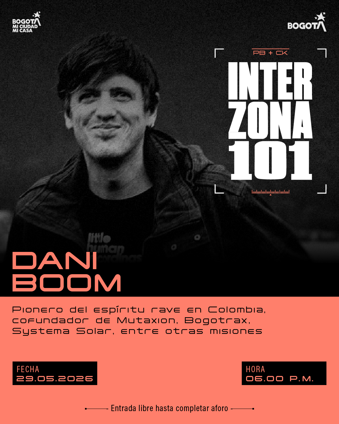 Dani Boom y Alfredo “Bicho” Vargas, invitados a la primera versión de  Interzona 101. Crédito Archivo Idartes   